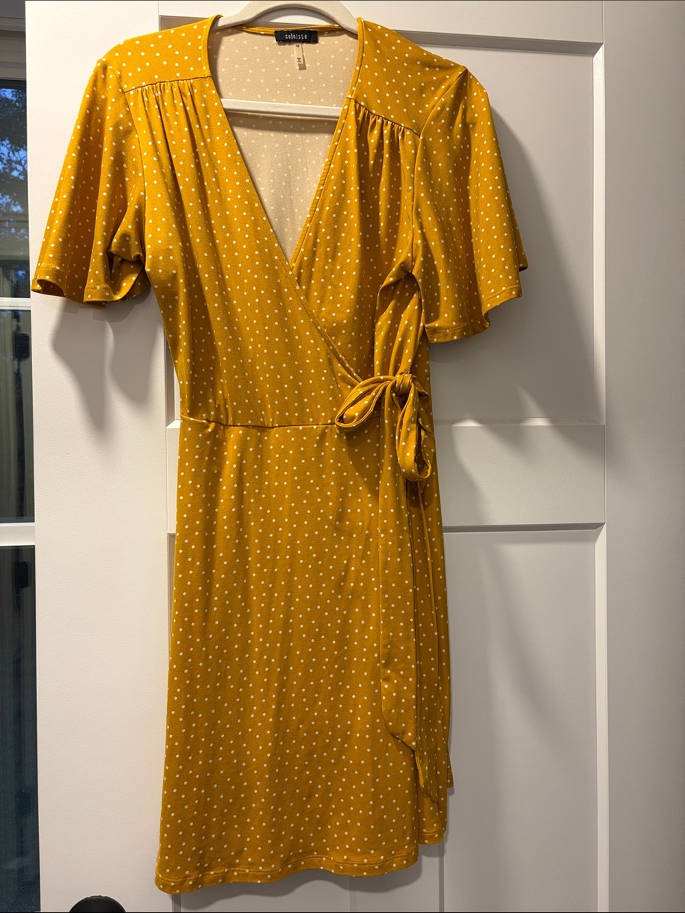 Mustard Polka Dot Wrap Dress